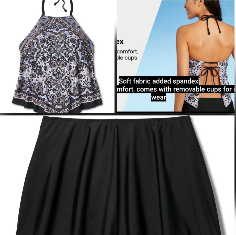 Two piece separates tankini and bottoms swimwear. Mix and match. NWT.